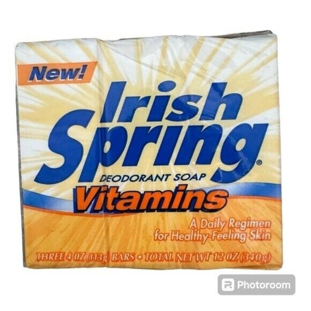 Irish Spring Vitamins Deodorant Soap 3 Bars - 4 oz each